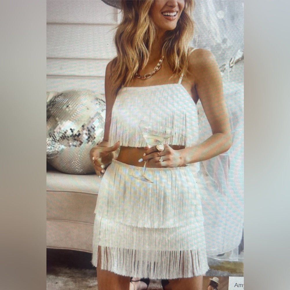 12th Tribe Fringe Crop and Skirt Set